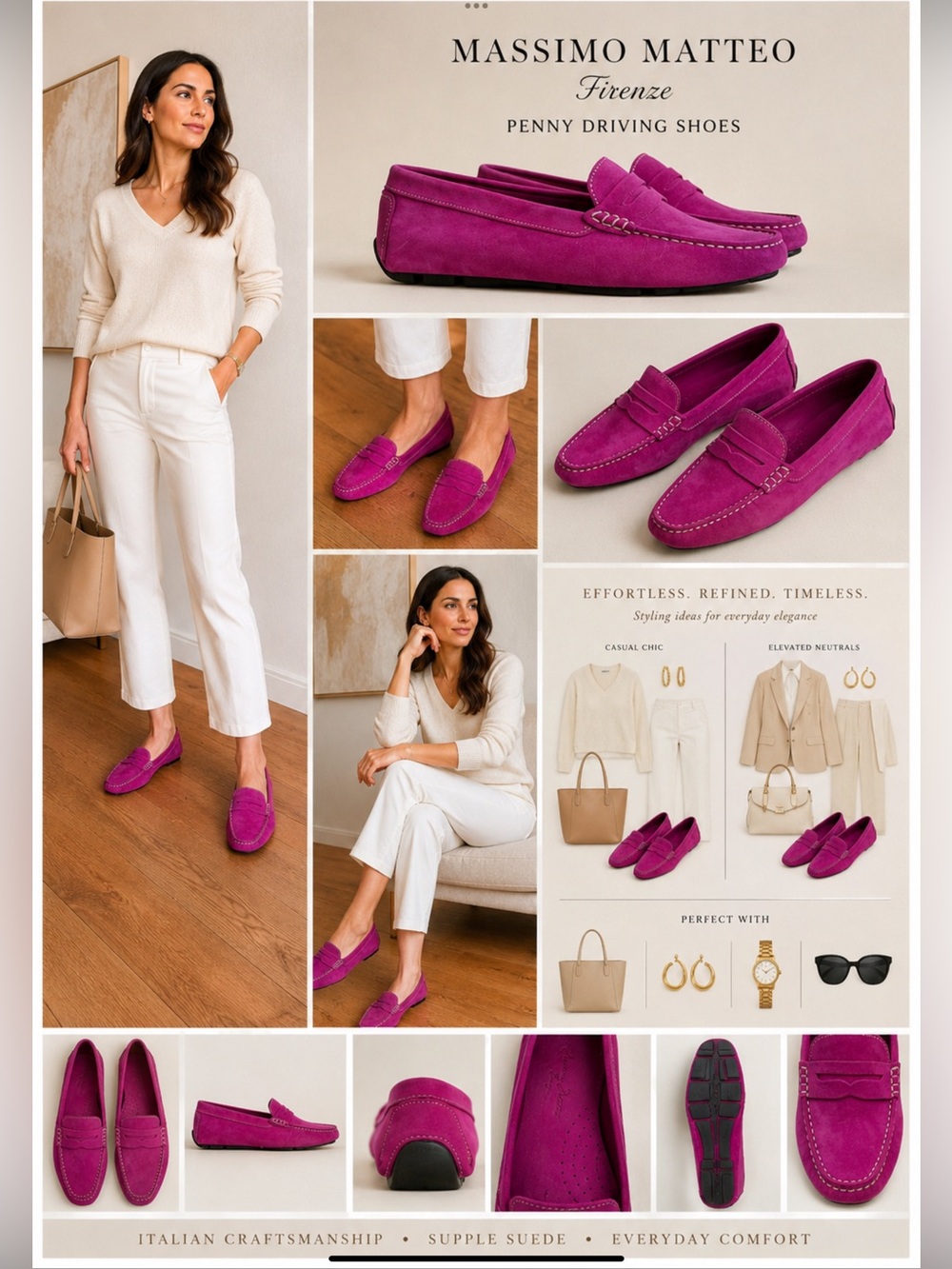 Massimo Matteo Firenze Penny Loafers
Women's Size 9.5 B Fuchsia Leather